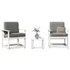 Image de vidaXL Salon de jardin 3 pcs blanc bois massif de pin