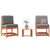 Image de vidaXL Salon de jardin 3 pcs cire marron bois de pin massif