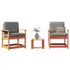 Image de vidaXL Salon de jardin 3 pcs cire marron bois de pin massif