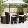 Image de vidaXL Tabourets de bar jardin coussins lot de 6 marron résine tressée