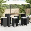 Image de vidaXL Tabourets de bar de jardin et coussins lot de 6 résine tressée