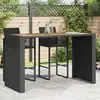 Image de vidaXL Table de bar de jardin et dessus en bois acacia résine tressée