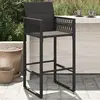 Image de vidaXL Tabourets de bar de jardin lot de 2 noir résine tressée