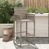 Image de vidaXL Tabourets de bar de jardin lot de 2 gris résine tressée