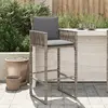 Image de vidaXL Tabourets de bar jardin coussins lot de 2 gris résine tressée