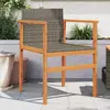 Image de vidaXL Chaises de jardin lot de 2 gris résine tressée et bois massif