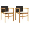 Image de vidaXL Chaises de jardin coussins lot de 2 noir résine tressée et bois