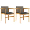 Image de vidaXL Chaises de jardin coussins lot de 2 gris résine tressée et bois