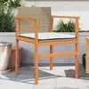Image de vidaXL Chaises de jardin coussins lot de 2 beige résine tressée bois