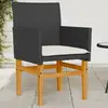 Image de vidaXL Chaises de jardin coussins lot de 2 noir résine tressée et bois
