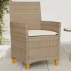 Image de vidaXL Chaises de jardin coussins lot de 2 beige résine tressée bois