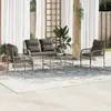 Image de vidaXL Salon de jardin 4 pcs avec coussins gris résine tressée
