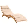 Image de vidaXL Chaise longue avec coussin beige bois d'acacia solide