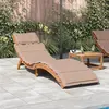 Image de vidaXL | Transat | avec coussin taupe 55 x 184 x 64cm Bois d'Acacia Massif