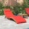 Image de vidaXL Chaise longue avec coussin rouge bois d'acacia solide