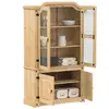 Image de vidaXL Vitrine en verre Corona 103,5x42x180 cm bois de pin massif