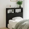 Image de vidaXL Armoire tête de lit avec LED noir 100x17x102 cm