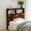 Image de vidaXL Armoire tête de lit avec LED chêne fumé 100x17x102 cm