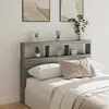 Image de vidaXL Armoire tête de lit avec LED sonoma gris 140x17x102 cm