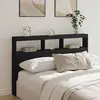 Image de vidaXL Armoire tête de lit avec LED noir 160x17x102 cm