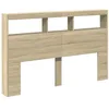 Image de vidaXL Armoire tête de lit avec LED chêne sonoma 160x17x102 cm