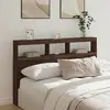 Image de vidaXL Armoire tête de lit avec LED chêne marron 160x17x102 cm