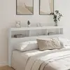 Image de vidaXL Armoire tête de lit avec LED blanc 180x17x102 cm