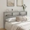 Image de vidaXL Armoire tête de lit avec LED gris béton 180x17x102 cm