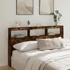 Image de vidaXL Armoire tête de lit avec LED chêne fumé 180x17x102 cm
