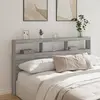 Image de vidaXL Armoire tête de lit avec LED sonoma gris 180x17x102 cm