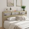 Image de vidaXL Armoire tête de lit avec LED chêne sonoma 200x17x102 cm