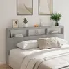 Image de vidaXL Armoire tête de lit avec LED gris béton 200x17x102 cm