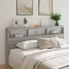 Image de vidaXL Armoire tête de lit avec LED sonoma gris 200x17x102 cm
