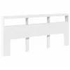 Image de vidaXL Armoire tête de lit avec LED blanc 220x17x102 cm