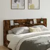 Image de vidaXL Armoire tête de lit avec LED chêne fumé 220x16,5x103,5 cm