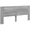 Image de vidaXL Armoire Tête de Lit avec LED, Tête de Lit avec Étagère Ouverte, Meuble de Rangement Chambre à Coucher, Accessoire de Lit, Sonoma Gris 220x16,5x103,5 cm