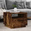 Image de vidaXL Table basse avec lumières LED chêne fumé 50x49x40 cm