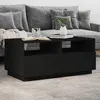 Image de vidaXL Table basse avec lumières LED noir 90x49x40 cm
