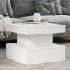 Image de vidaXL Table basse avec lumières LED blanc 50x50x40 cm