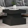 Image de vidaXL Table basse avec lumières LED noir 50x50x40 cm