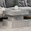 Image de vidaXL Table basse avec lumières LED gris béton 50x50x40 cm