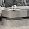 Image de vidaXL Table basse avec lumières LED gris béton 50x50x40 cm