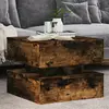 Image de vidaXL Table basse avec lumières LED chêne fumé 50x50x40 cm