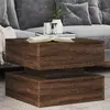 Image de vidaXL Table basse avec lumières LED chêne marron 50x50x40 cm