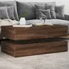 Image de vidaXL Table basse avec lumières LED chêne marron 90x50x40 cm