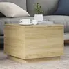 Image de vidaXL Table basse avec lumières LED chêne sonoma 50x50x40 cm