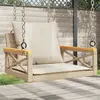Image de vidaXL Balancelle avec coussins beige 63x62x40 cm résine tressée