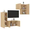 Image de vidaXL Unités murales TV 4 pcs chêne sonoma bois d'ingénierie