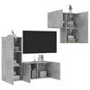 Image de vidaXL Unités murales TV 4 pcs gris béton bois d'ingénierie