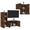 Image de vidaXL Unités murales TV 4 pcs chêne fumé bois d'ingénierie